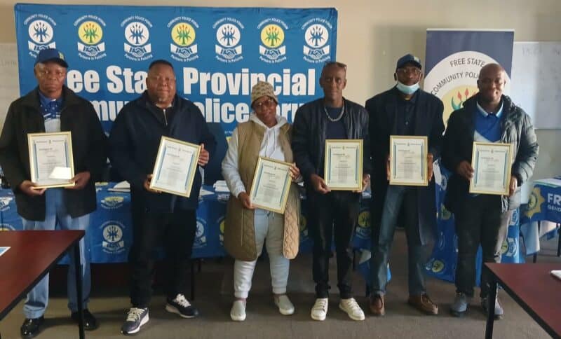 CPF members who received recognition on Saturday. Photo supplied by SAPS Communication Services