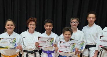 Parys Martial Arts studente wat aan die Yonsei Goju Ryu Suid-Afrikaanse kampioenskap deelgeneem het. Foto: Verskaf