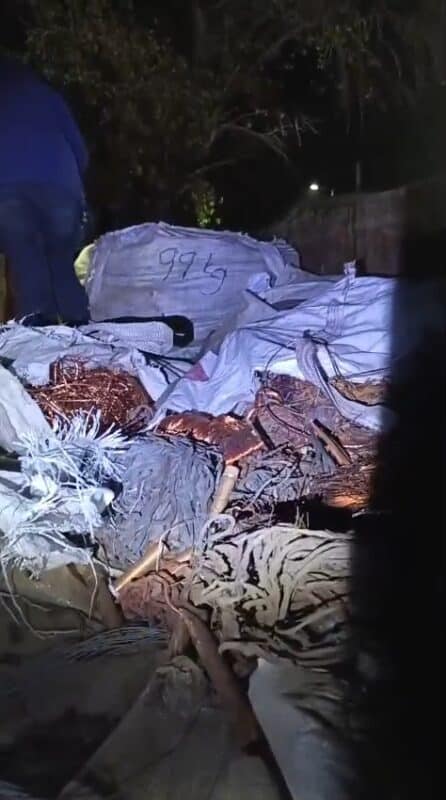 Van die kperkabel waarop beslag gelê is. Foto: SAPD Kommunikasiedienste