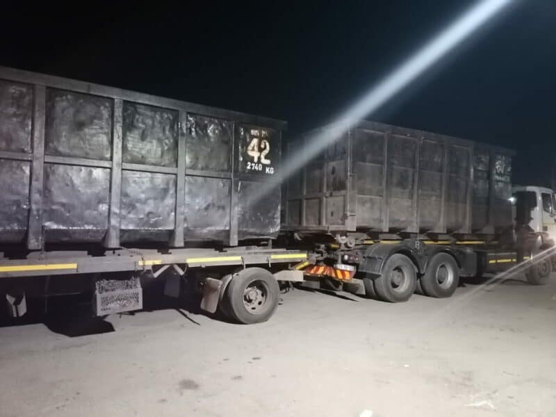 Die vragmotor waarmee die koperkabel vervoer is. Foto: SAPD Kommunikasiedienste