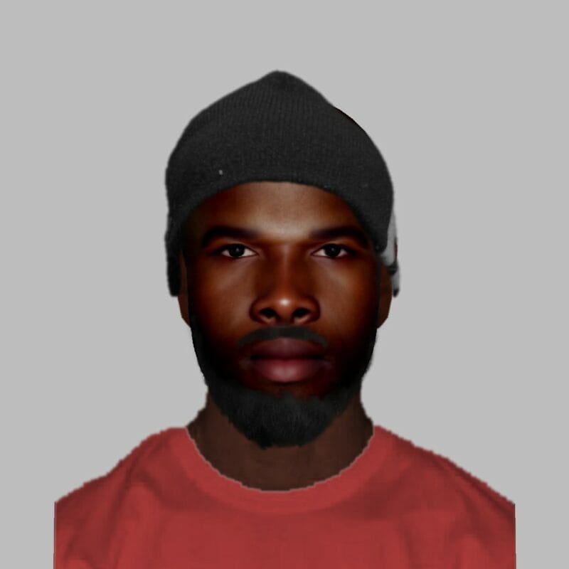 A faxe composite of the person of interest in a Tumahole rape case. Photo supplied by SAPS Communication Services