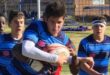 Die o15's se Lohan Viljoen met die bal tydens vandag se semi-finale kragmeting teen Panorama. Foto: Verskaf