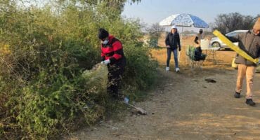 Clean-up campaign in the Parys Wetland Park. Photo: Liezl Scheepers