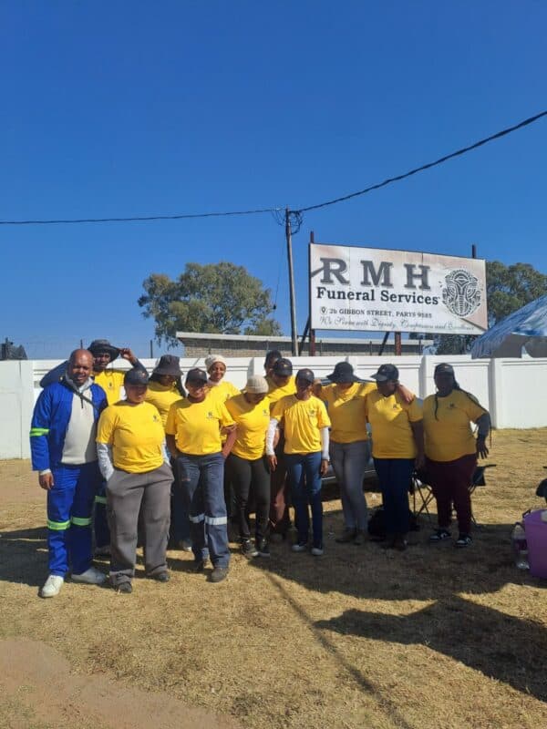 Volunteers from Kohobotjha NPC who helped with the clean-up in the Parys wetland.
