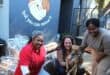 Rozanne Ernst, together with kennel assistants Arriet and Magret Cutshwa, with some of the blankets the SPCA received. Photo: Liezl Scheepers.