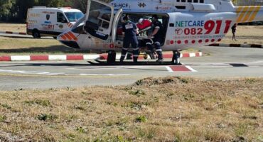 Die nood mediese helikopter van Netcare 911. Foto: Verskaf