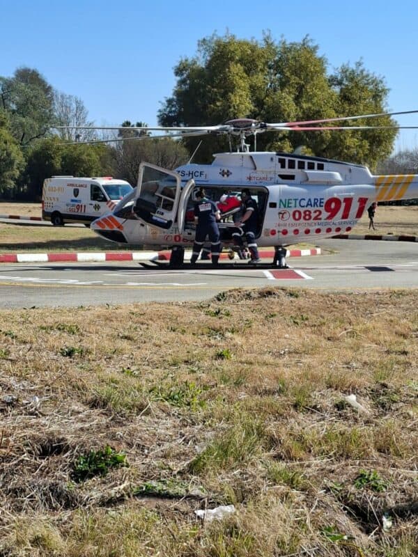 Die nood mediese helikopter van Netcare 911. Foto: Verskaf