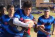 Die o15’s se Lohan Viljoen met die bal tydens die semi-finale kragmeting teen Panorama. Foto Verskaf