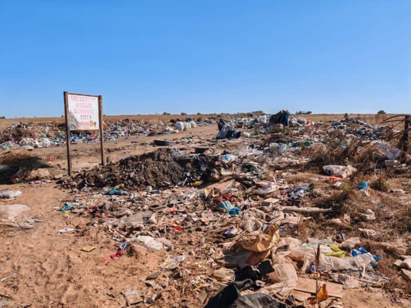 A photo taken at the Vredefort landfill site early in 2025 before it was cleaned and fitted with security measures to comply with Destea's safety requirements. Photo: Supplied