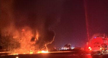 Die botsingstoneel vanoggend op die R59 net verby Sasolburg. Foto: Verskaf