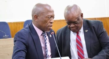 Dr F.P Mohamaha, Municipal Manager of the Ngwathe Local Municipality together with Ngwathe's administrator, Dr Motingoe, Photo: Ngwathe Communication Unit.