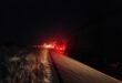 A photo of the protest action taken by a truck driver on the N1 near Winburg on Tuesday evening. Photo: Supplied