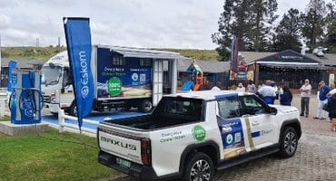 Eskom has officially unveiled electric vehicle (EV) charging infrastructure at the Engen Bergview One Stop in the Free State. Photo: Supplied
