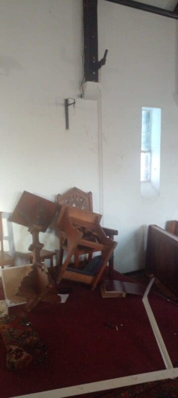 In die kerk self is 'n spoor van verwoesting tydens die inbraak gesaai. Foto: Verskaf
