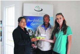 Reyna van der Merwe with Paseka Maropela from the office of the Auditor General, Potchefstroom.