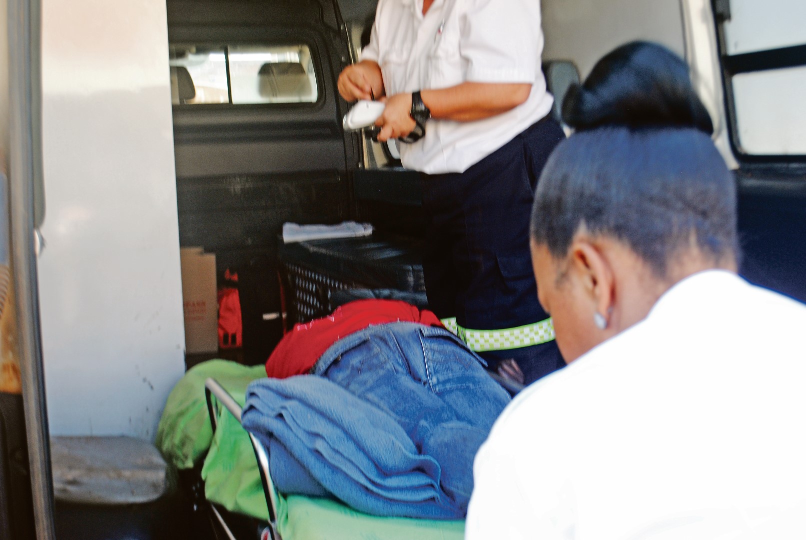 The young man in the ambulance.