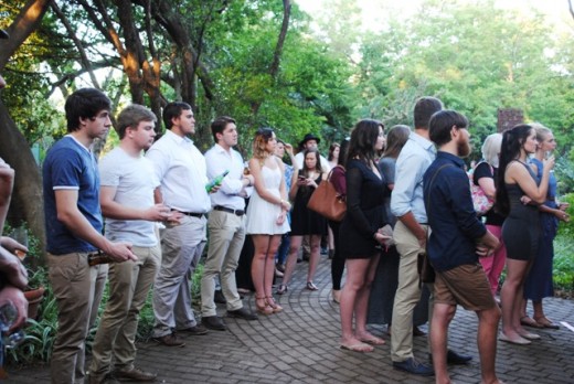 People gathering at the opening of "The Games People Play". PHOTO: Marianke Saayman.