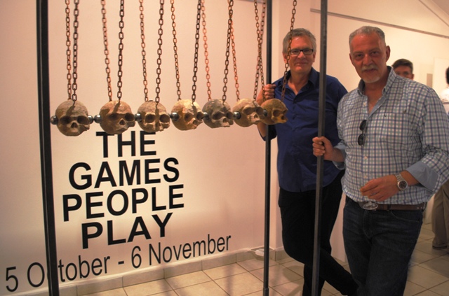 Johan Myburg (left) was the opening speaker and Yannis Generalis is the Curator for "The Games People Play". PHOTO: Marianke Saayman.