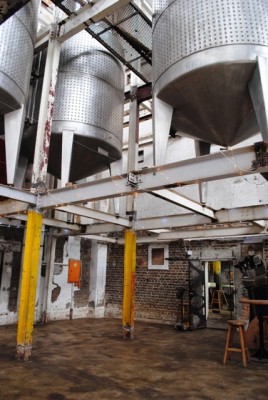 The inside of the building.