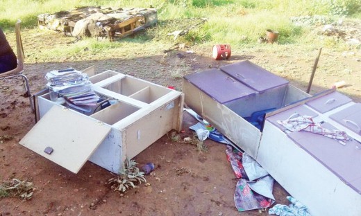 Some of the furniture that was damaged in the fire. 