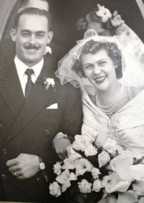 The Petersens' on their wedding day, 65 years ago. 