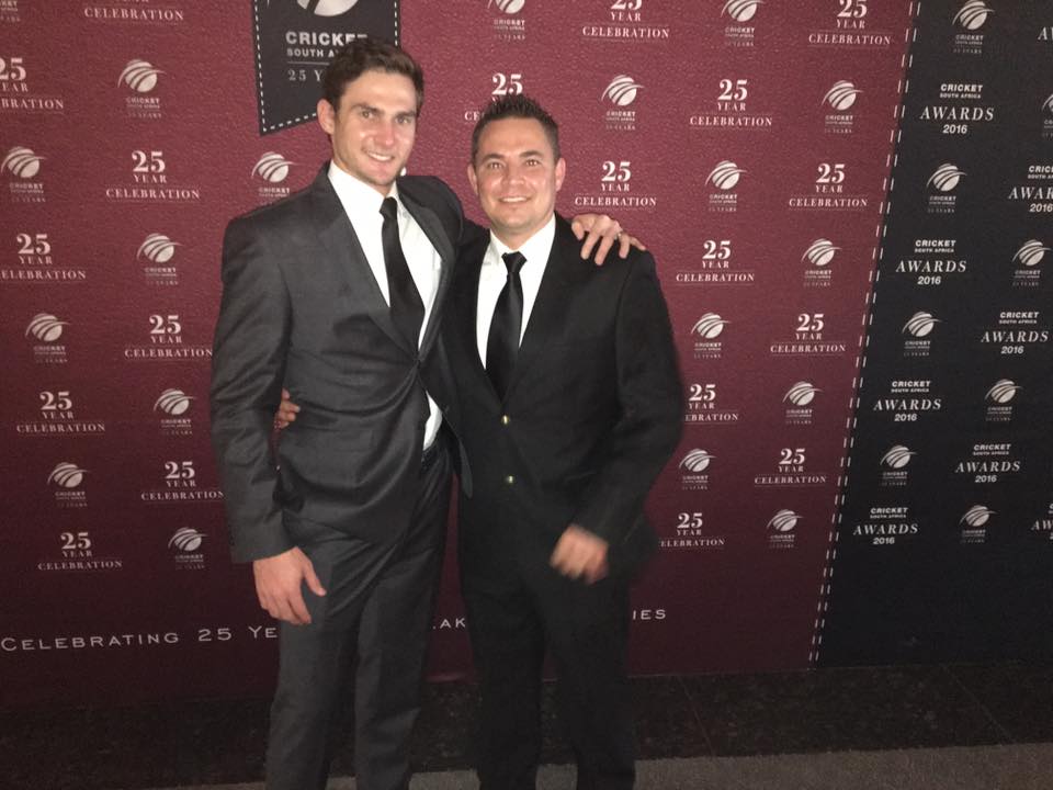 Nicky van den Bergh with the current CEO of North West Cricket, Heinrich Strydom.