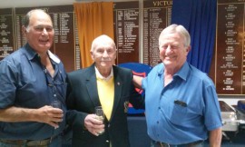 Alex Paiva (organiser of the Heritage Cricket Festival), Wally Hopton (Old Boy who matriculated in 1945) and Henri Grobbelaar.