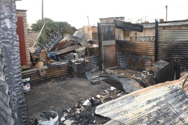 The aftermath of the shack fire.