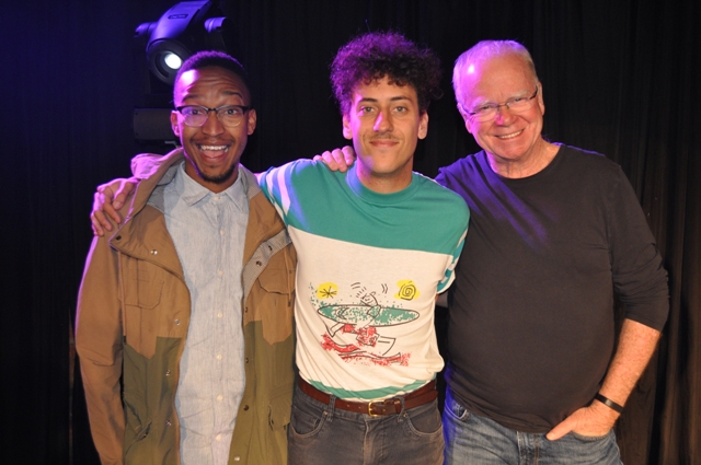 Mojak Lehoko, Schalk Bezuidenhout en Joe Parker by die Skerpskerts Comedy Festival. Foto: Marianke Saayman