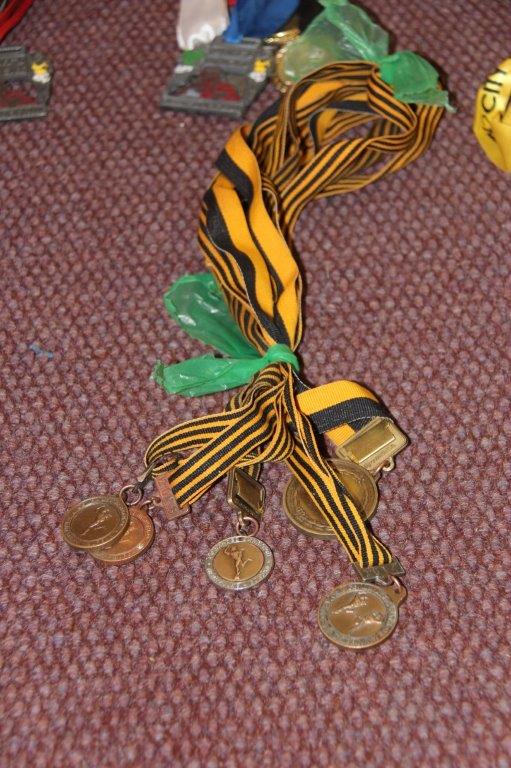 Lekhu Molefe's precious Comrades medals that he has won over the years.