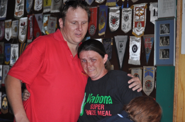 Bradley Rhodes with Retha Pieterse, one of the grateful people whose wishes came true,