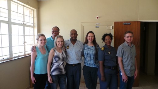 Heleen Venema (NWU), Joseph Lerefolo (Tlokwe Secondary School), WO Ishmael Mohutsiwa, Melishe Spangenberg, Lerinda Muller (NWU), Const. Morwa Maherry, and Stephan Nel (NWU).