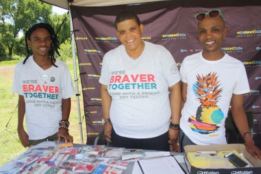 Lebogang Moabi from Anova, Georginah Seseane, Anova Health Institute outreach worker and Kgangetsile Marumo from Social Development. 