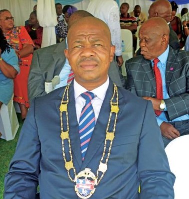 The executive mayor, Kgotso Khumalo at the handing over of command ceremony and medal parade. 