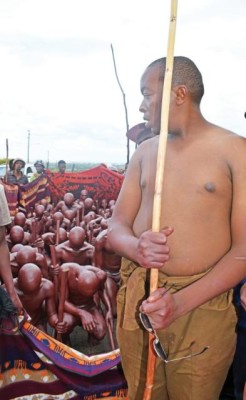 The leader of the initiates who led them to the graduation ceremony for about five kilometres.