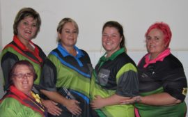 Die Matlosana damesspan: Alet Rusch, Petro Nell, Elizma Oosthuizen en Debbie Pretorius (kaptein). Voor: Susan Oosthuizen.