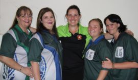 Die Dr Kenneth Kaunda Damesspan: Vlnr: Zelda Swanepoel, Danelia Swart, Lize van Niekerk (Spanbestuurder), Sarisa Oosthuizen (Kaptein), Barbara Ludick.