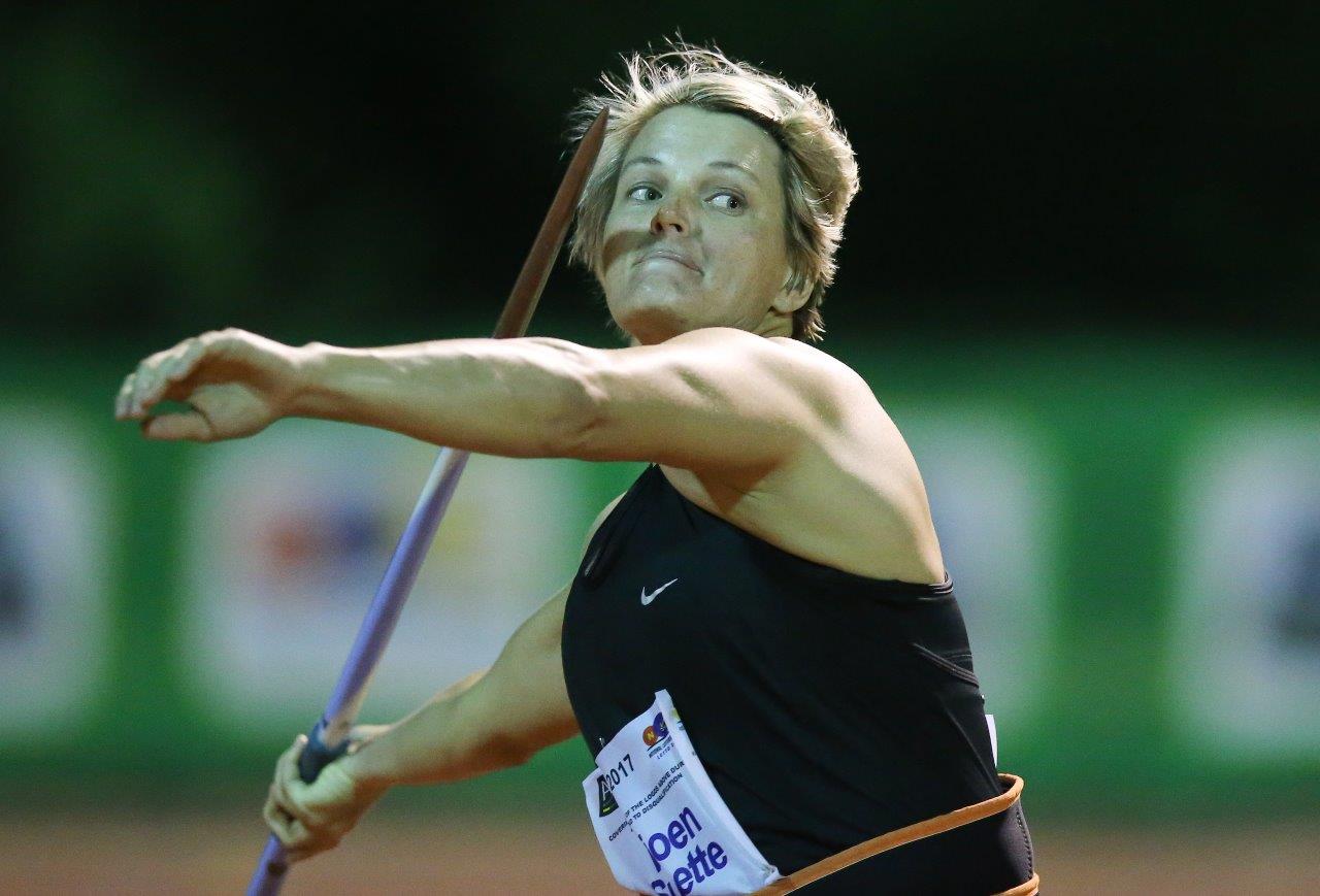 Sunette Viljoen in aksie tydens die ASA Spoedreeks wat in Potchefstroom by die Puk McArthur Stadion plaasgevind het. Foto: Roger Sedres/ImageSA