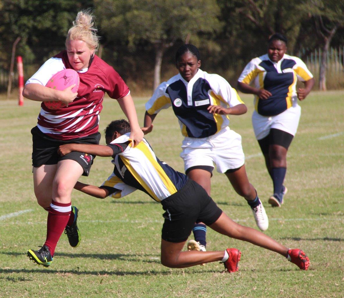 Bianca van den Berg on the attack against Ikageng Women.