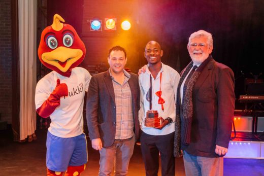 Pukki, Jaco van der Walt, Direkteur:Puk-Kunste, Sibusiso Simelane wenner van die Klassieke afdeling en Rektorstrofee, Prof. Fika Janse van Rensburg Rektor van die NWU-Potchefstroomkampus. Foto: Zoe photography