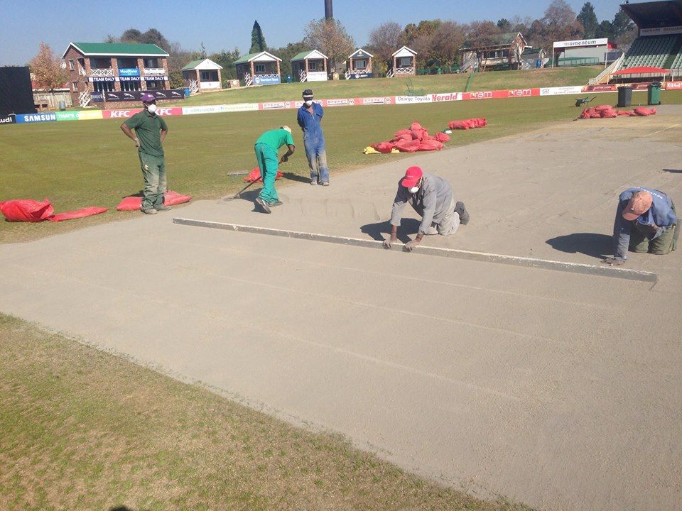 The Senwes Park Ground staff are preparing the pitch for the upcoming test series between South Africa and Bangladesh at the end of September.