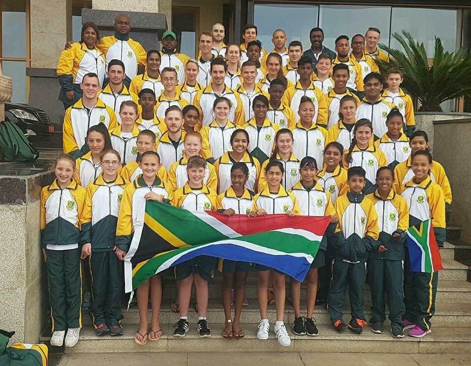 The South African team at the Zone 6 Championships in Mozambique.