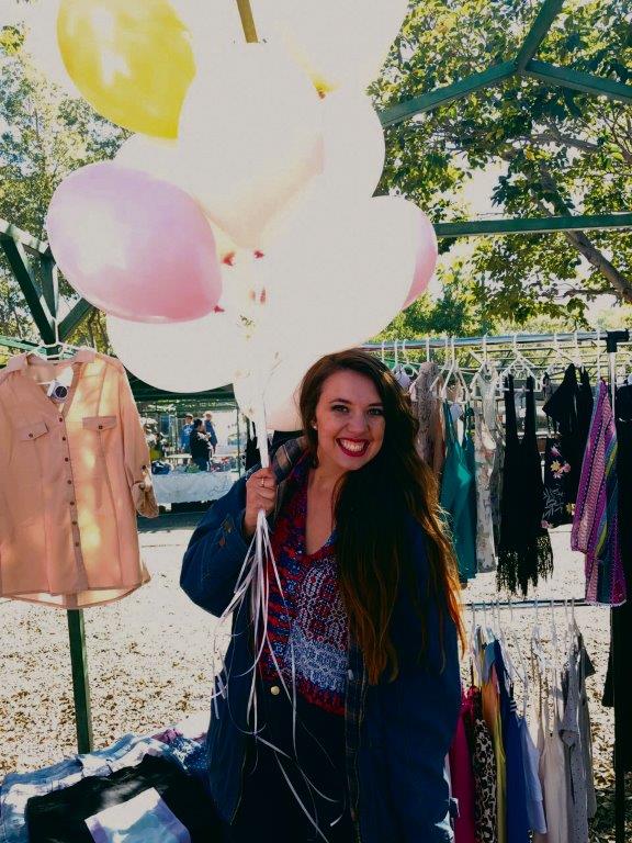 Celetia Reinders by haar stalletjie by Bloemfontien se Boeremark