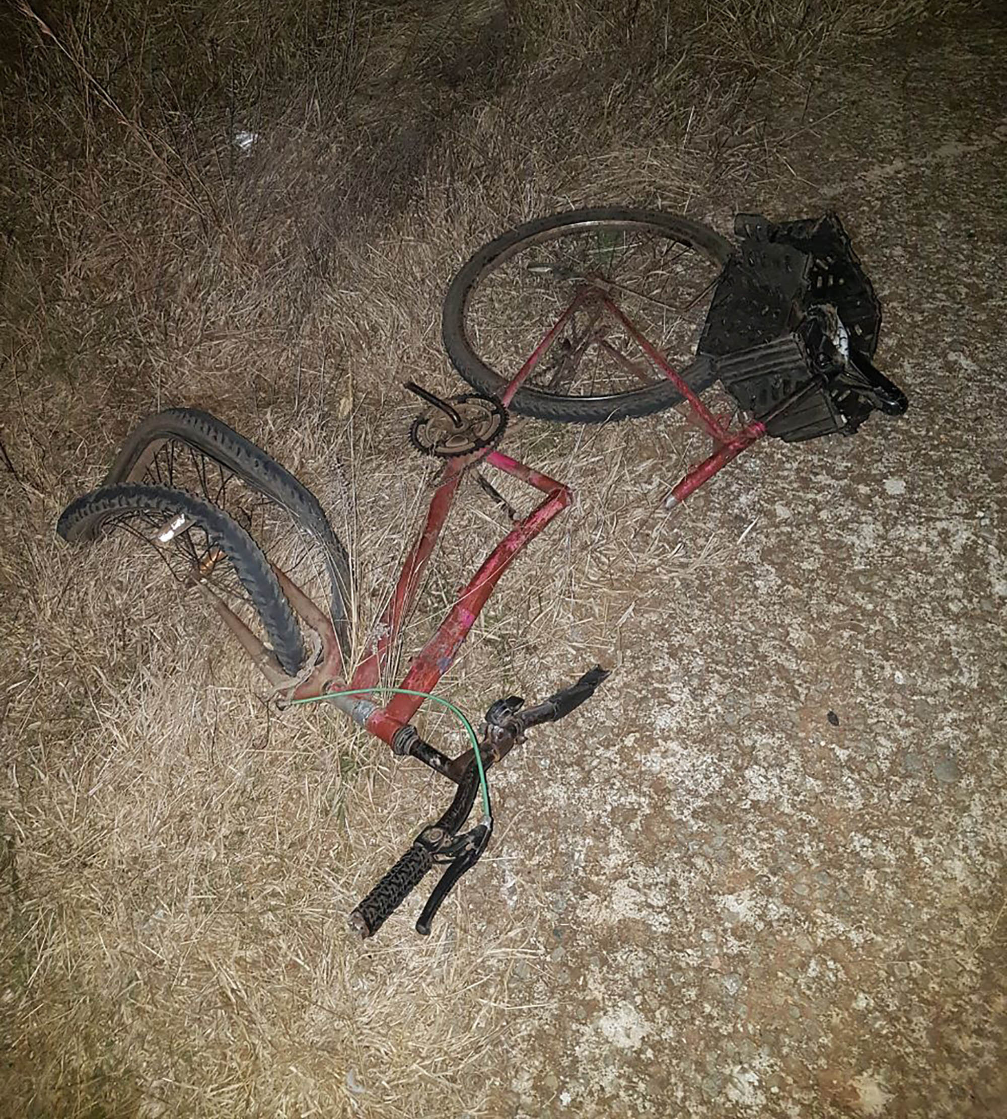 Die fiets waarop die man gery het toe hy getref is