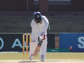 Ankit Bawne plays a forward defensive