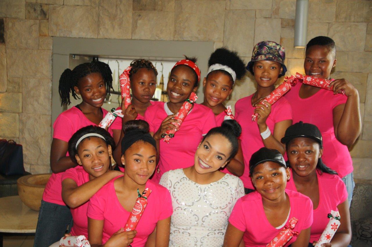 The girls from Promosa with former Miss South Africa, Liesl Laurie.