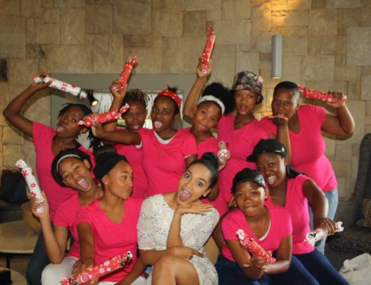 The girls from Promosa with former Miss South Africa, Liesl Laurie.