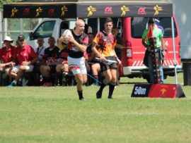 Janco Joubert op die aanval teen Noordheuwel. Foto: Maritha van Zyl.