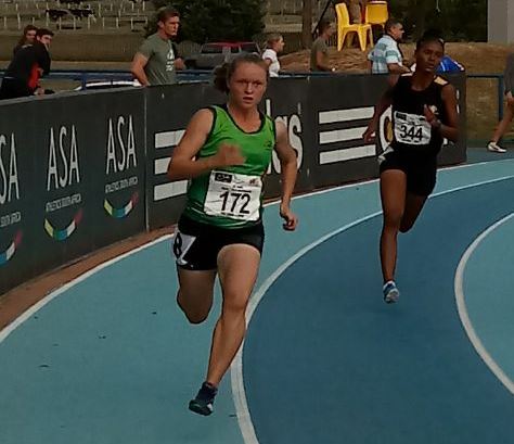 Anina van Zyl tydens die SA Nasionale Atletiekkampioenskappe in die sewekamp vir vroue o.20.