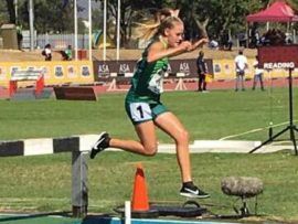 Cara du Preez het goud behaal in die 2000 meter hindernis.
